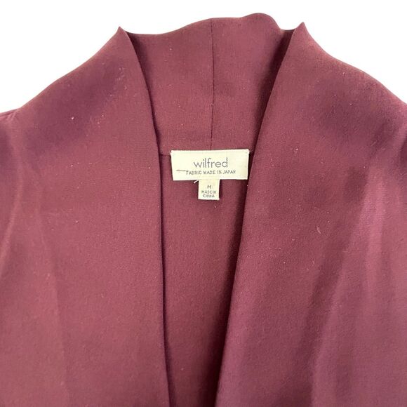 Aritzia Wilfred Nuit Blouse Women Medium Burgundy Plum Sleeveless Top Crepe - Picture 2 of 8
